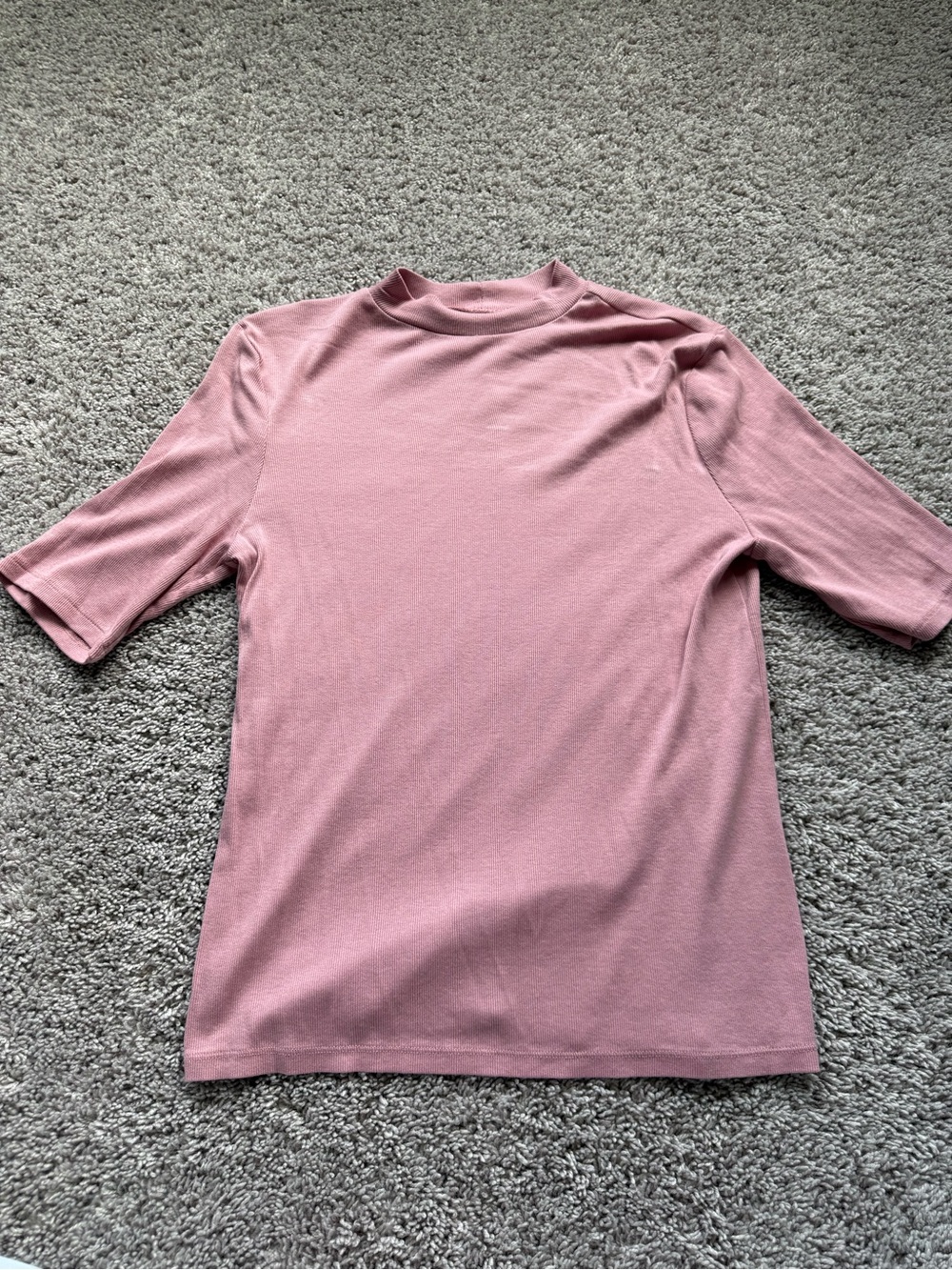 a new day Dusty Rose Mock Neck Short Sleeve Top